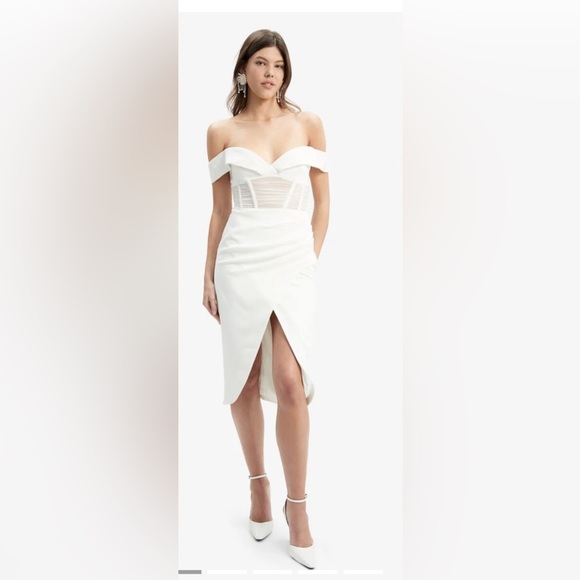 NWOT Novacane Midi Dress In Orchid White - Picture 1 of 4